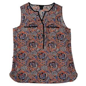 Ann Taylor Paisley Sleeveless pull over Blouse
